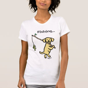 T-shirt Carton de pêche du Labrador jaune