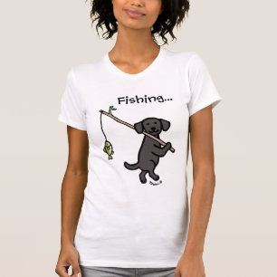 T-shirt Carton de pêche du Labrador noir