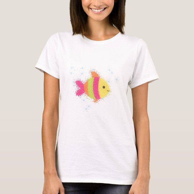 T-shirt Carton de poisson mignon (Devant)