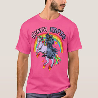 T-shirt Carton en métal lourd Ciel Unicorne Carton