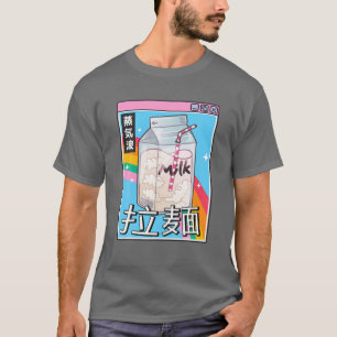 T-shirt Carton Lait Arc-En-Ciel Japon Style 80S Otaku Vapo