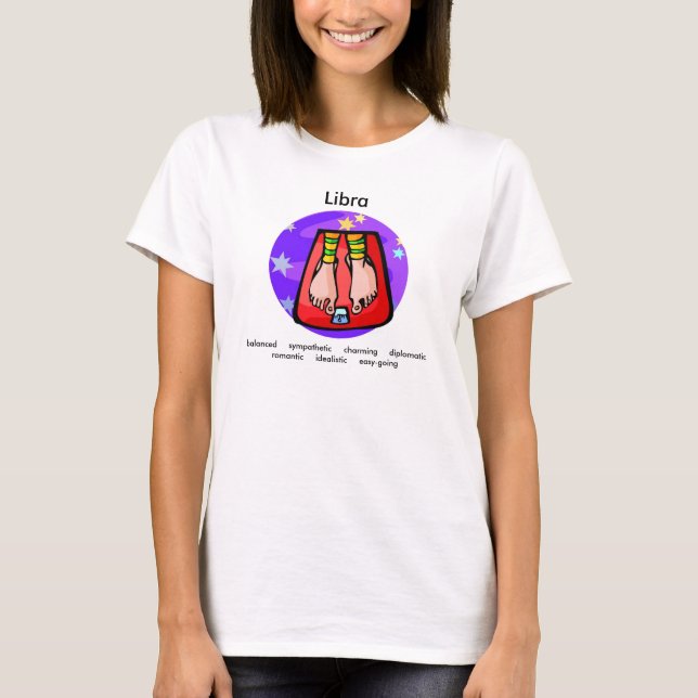 T-shirt Carton personnalisable Libra Balances traits Zodia (Devant)