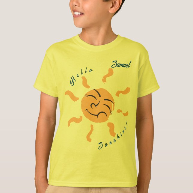 T-shirt Carton souriant Sunshine Personnalisable Boy's (Devant)