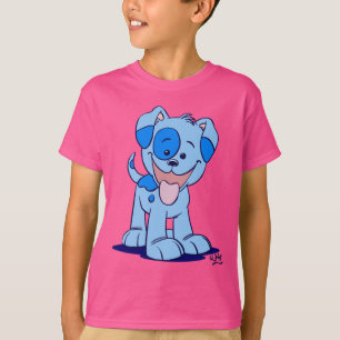 T-shirt Cartoon bleu Chien chiot