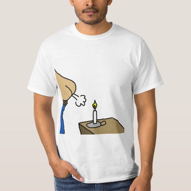 T-Shirt Cartoon Bougie Dans Le Vent (Devant)