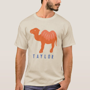 T-shirt Cartoon Camel Orange Bactrian 2 Humps Personnalisé