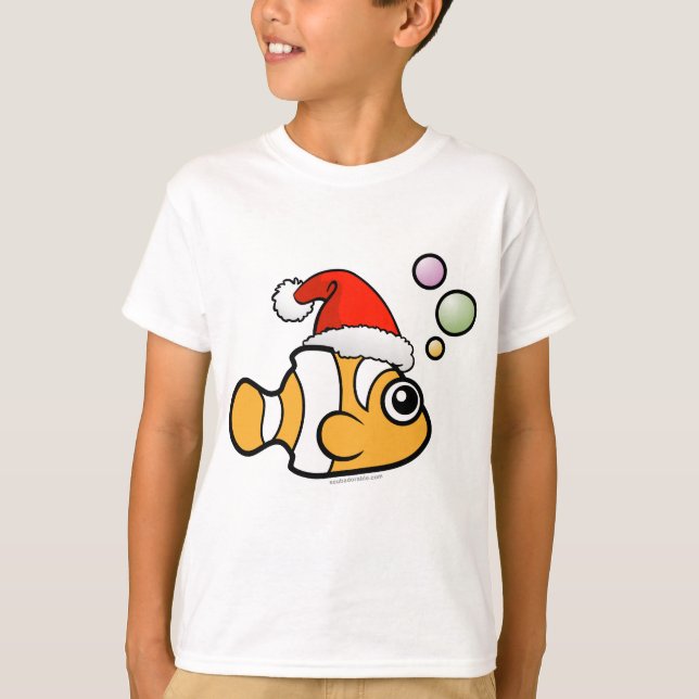 T-shirt Cartoon Clownfish Santa (Devant)