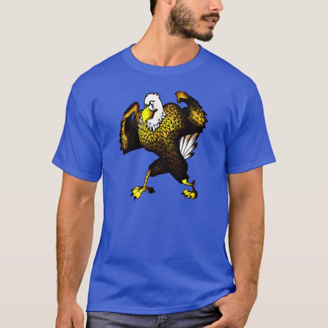 T-shirt Cartoon Combattre l'aigle (Devant)