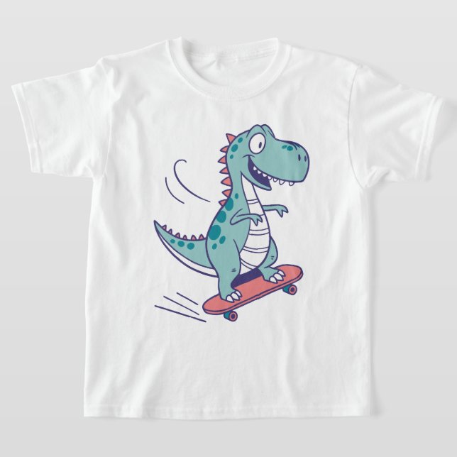 T-shirt Cartoon cool T-Rex sur skateboard (Poser)