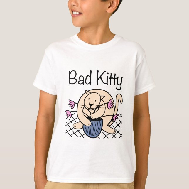 T-shirt Cartoon de chat coquin (Devant)