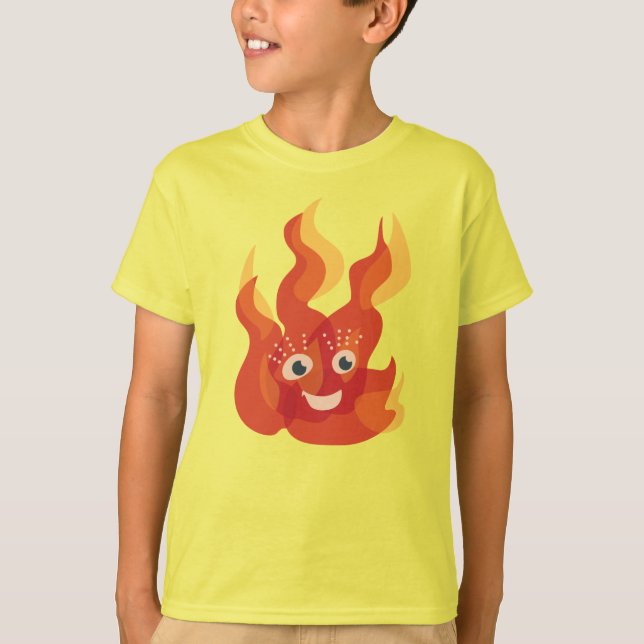 T-shirt Cartoon de feu doux Camping (Devant)