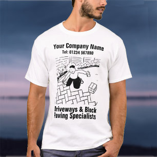 T-shirt Cartoon de pavage de routes et de blocs