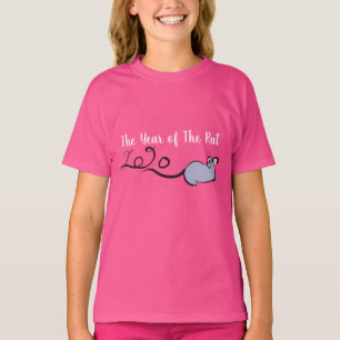 T-shirt Cartoon de souris mignonne Rat lunaire Nouvel An 2