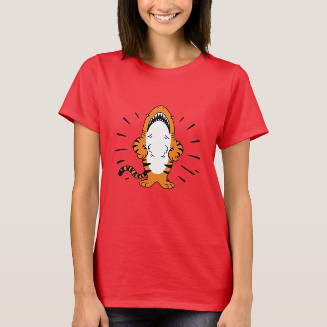 T-SHIRT CARTOON DE TIGRE DE SHARK HYBRIDE CUTE (Devant)