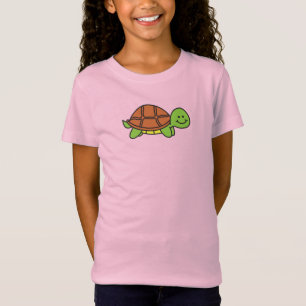 T-Shirt Cartoon de tortue souriante mignonne