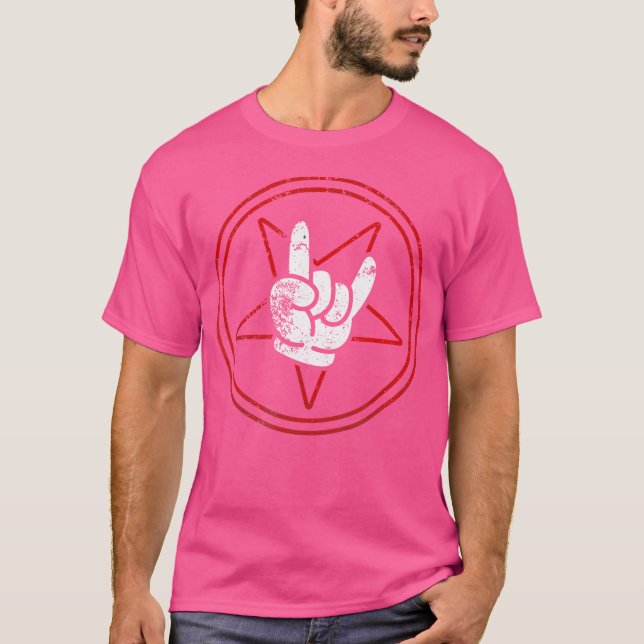 T-shirt Cartoon Devil Horns SIGNE MAIN Rocker Kid Heaved (Devant)