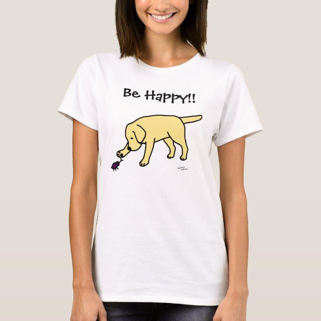 T-shirt Cartoon du Yellow Lab Labrador (Devant)