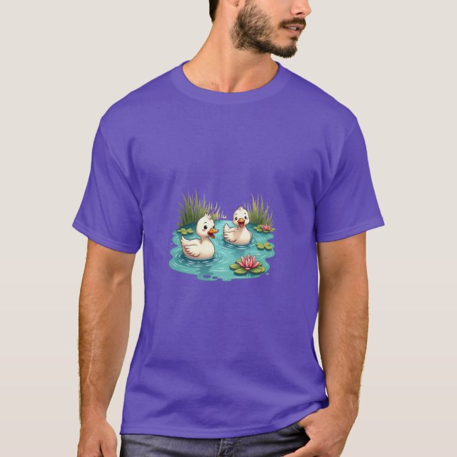 T-Shirt Cartoon Ducks Pond (Devant)