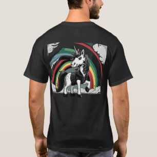 T-shirt Cartoon en métal lourd Unicorne avec Rocker Vibes 