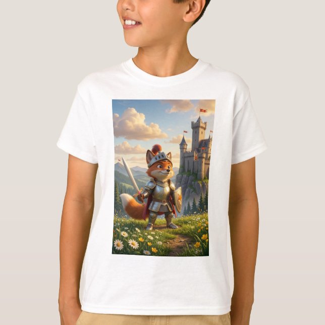 T-Shirt Cartoon Enfant Chevalier Renard (Devant)