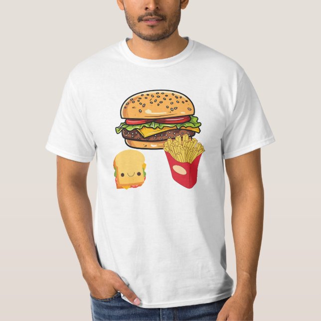 T-shirt Cartoon Fast Food Combo Repas (Devant)