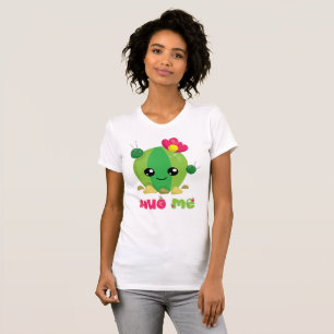 T-shirt Cartoon fille cactus m'embrasser drôle citation ve