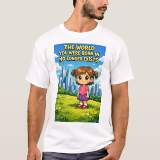 T-shirt Cartoon Girl Lost Innocence Past vs Future Graphic