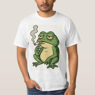 T-Shirt Cartoon Grenouille Fumante Drôle Art Frog