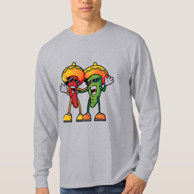 T-shirt Cartoon hot peppers (Devant)
