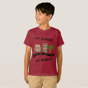 T-shirt Cartoon House Road Dessin pour enfants
