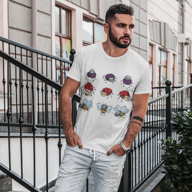 T-shirt Cartoon Insectes Drôle Abeilles Ladybugs Araignes (Créateur téléchargé)