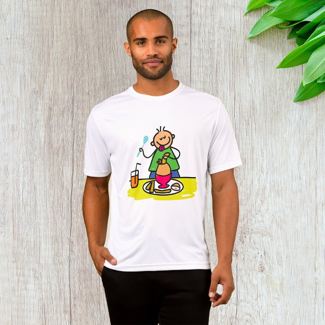 T-shirt Cartoon Kid Savourez un repas avec du jus et des o (Créateur téléchargé)