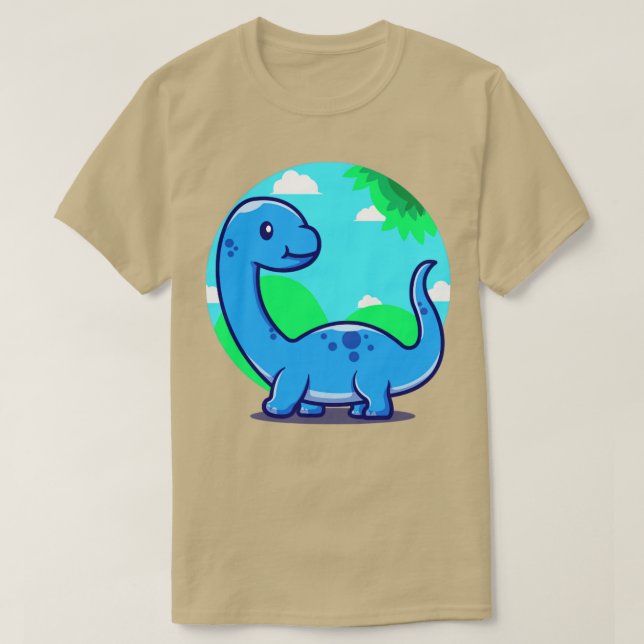 T-shirt Cartoon mignon Bébé Brontosaurus (Design devant)