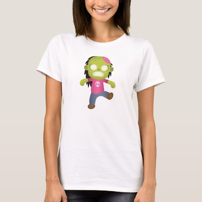T-shirt Cartoon mignon fille Zombie (Devant)
