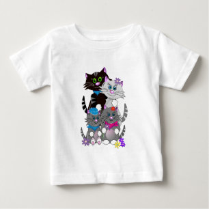 T-shirt Cartoon mignon La famille des chats