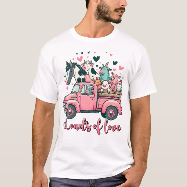T-shirt Cartoon mignonne Gros animal de ferme Saint-Valent (Devant)