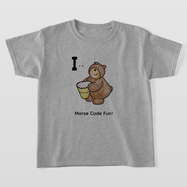 T-shirt Cartoon Morse Code for Kids!  Letter "I" (Poser)
