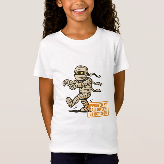 T-Shirt Cartoon Mummy - Approuvé par Halloween (Devant)