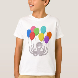 T-shirt Cartoon Octopus Ballons colorés Enfants