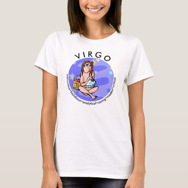 T-shirt Cartoon personnalisable Virgo traits Zodiac (Devant)