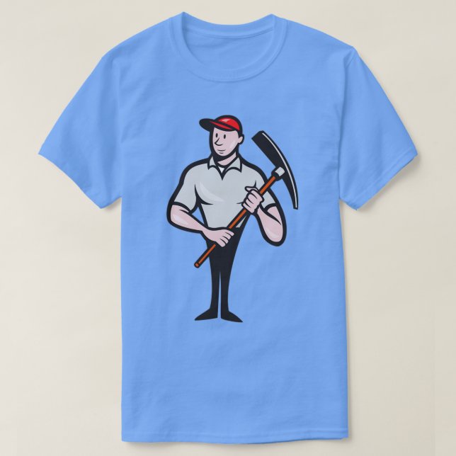 T-shirt Cartoon Pickaxe du chantier (Design devant)