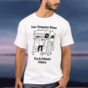 T-Shirt Cartoon pour les Monteurs de Pneus et d'Éc