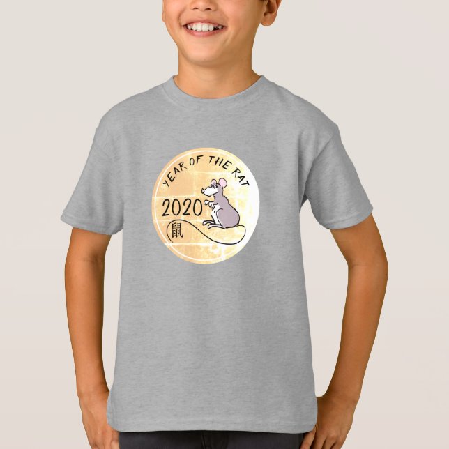 T-shirt Cartoon Rat chinois Nouvel An 2020 Kids Tee (Devant)