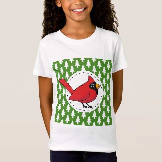 T-Shirt Cartoon Red Cardinal (Devant)