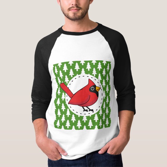 T-shirt Cartoon Red Cardinal (Devant)
