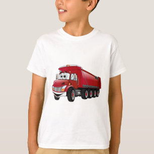 T-shirt Cartoon Red Dump Truck 10w