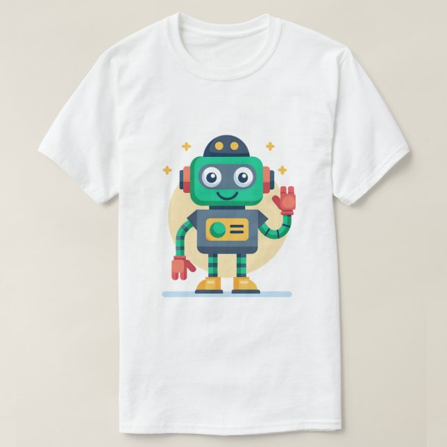 T-Shirt Cartoon Robot Fun Tee Graphique pour Jeune (Design devant)