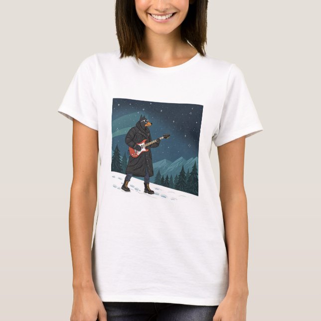 T-shirt Cartoon Rocker Dog Under the Stars (Devant)