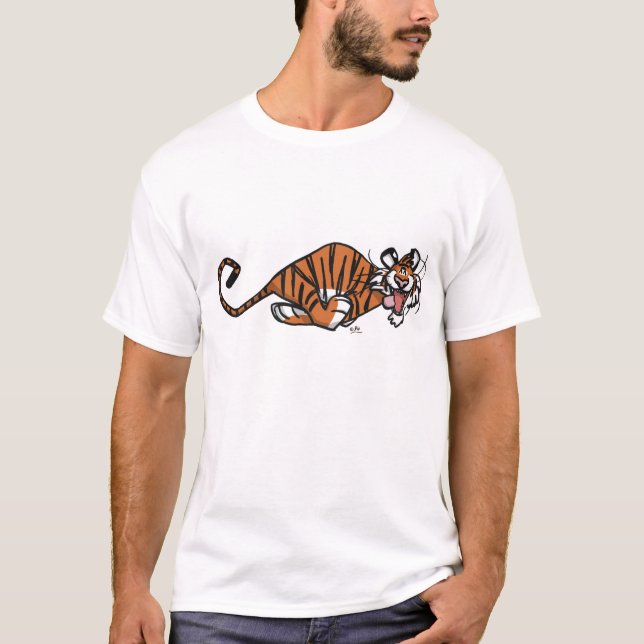 T-shirt Cartoon Running Tiger (Devant)