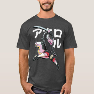 T-shirt Cartoon Samurai Aolotl Drôle 